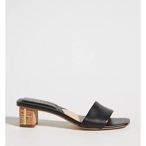 Sarto by Franco Sarto Antropologie Heeled Mules Womens Sz 9.5W Black Square Toe